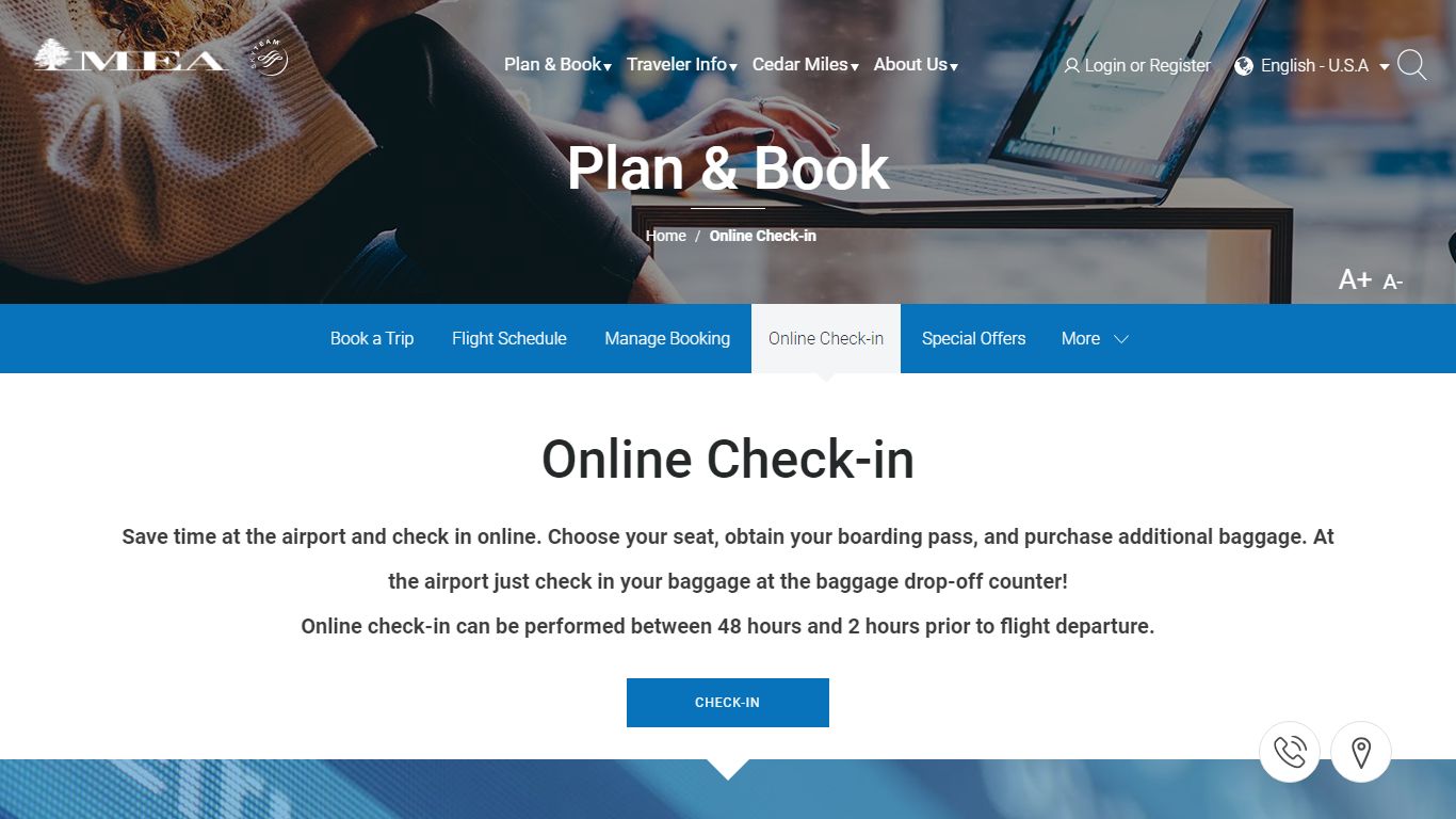 Online Check in | Middle East Airlines
